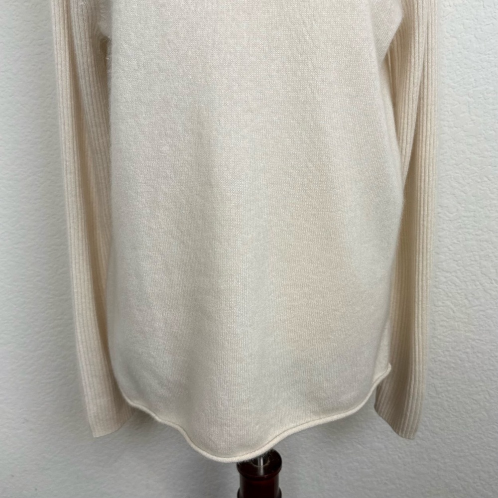 Sundance Cashmere High Neck Cream Sweater - Picture 3 of 12
